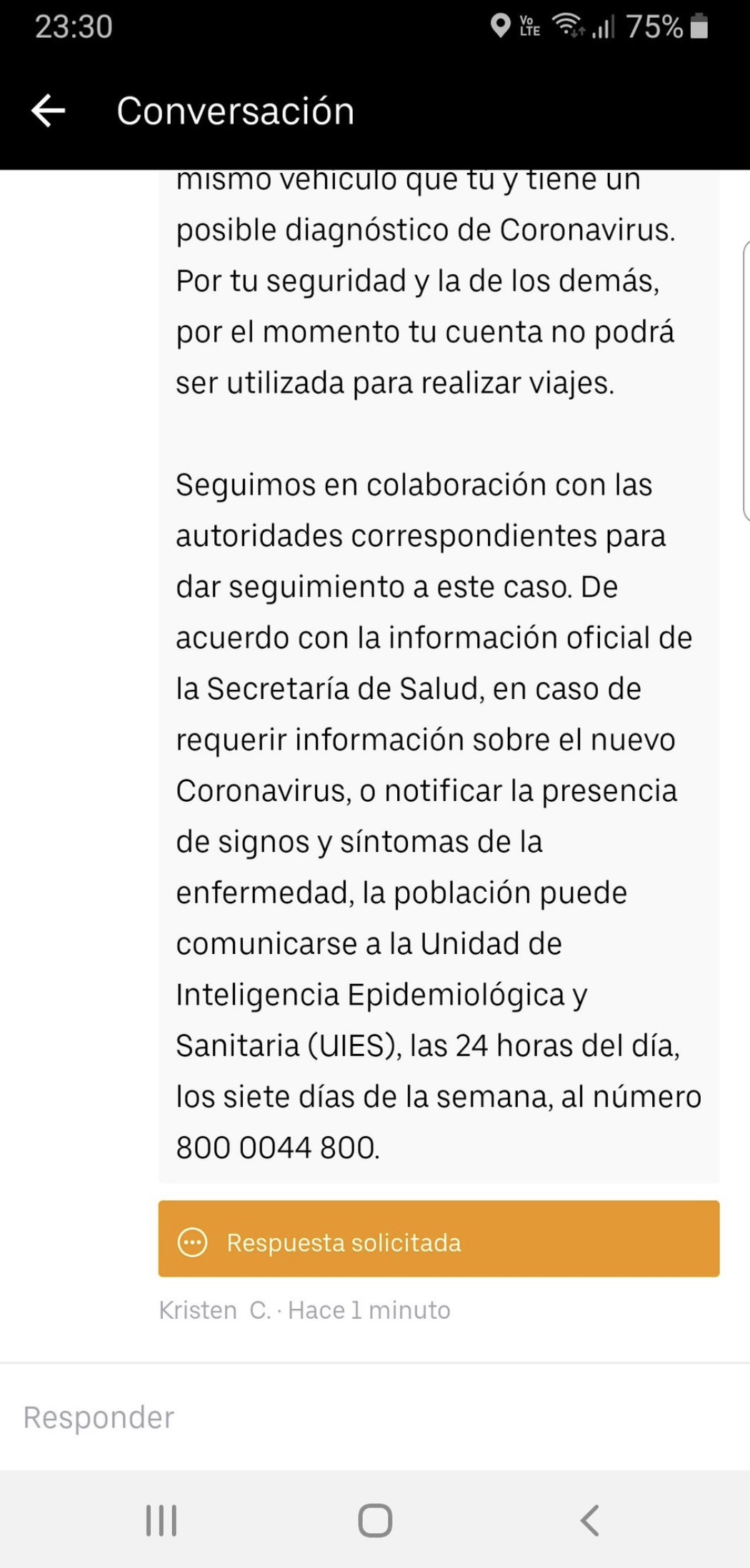 Posibles portadores de cornavirus son suspendidos por UBER México